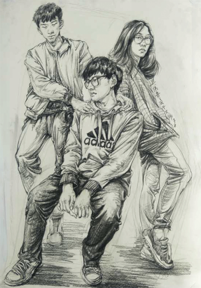 威海水木源画室,教师速写作品